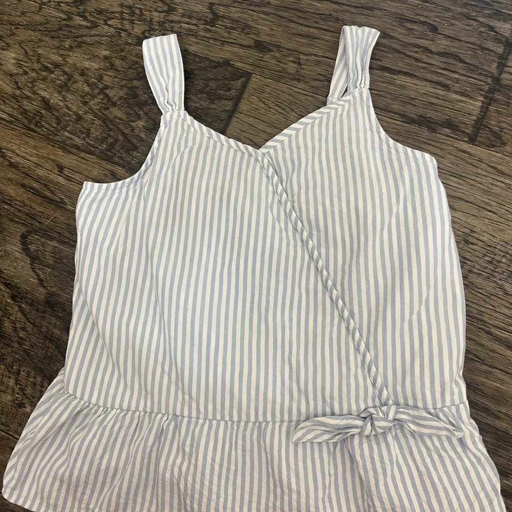 Abercrombie Kids Blue and White Striped Tank Top